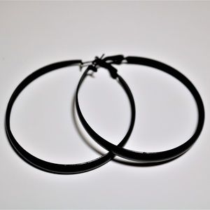 NEW - Black Hoop Earrings